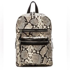 Ash Black and Cream Python Snake Print Backpack